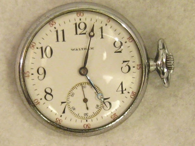 懐中時計ウォルサムWaltham手巻き1912年製オープンケース動作良好17石