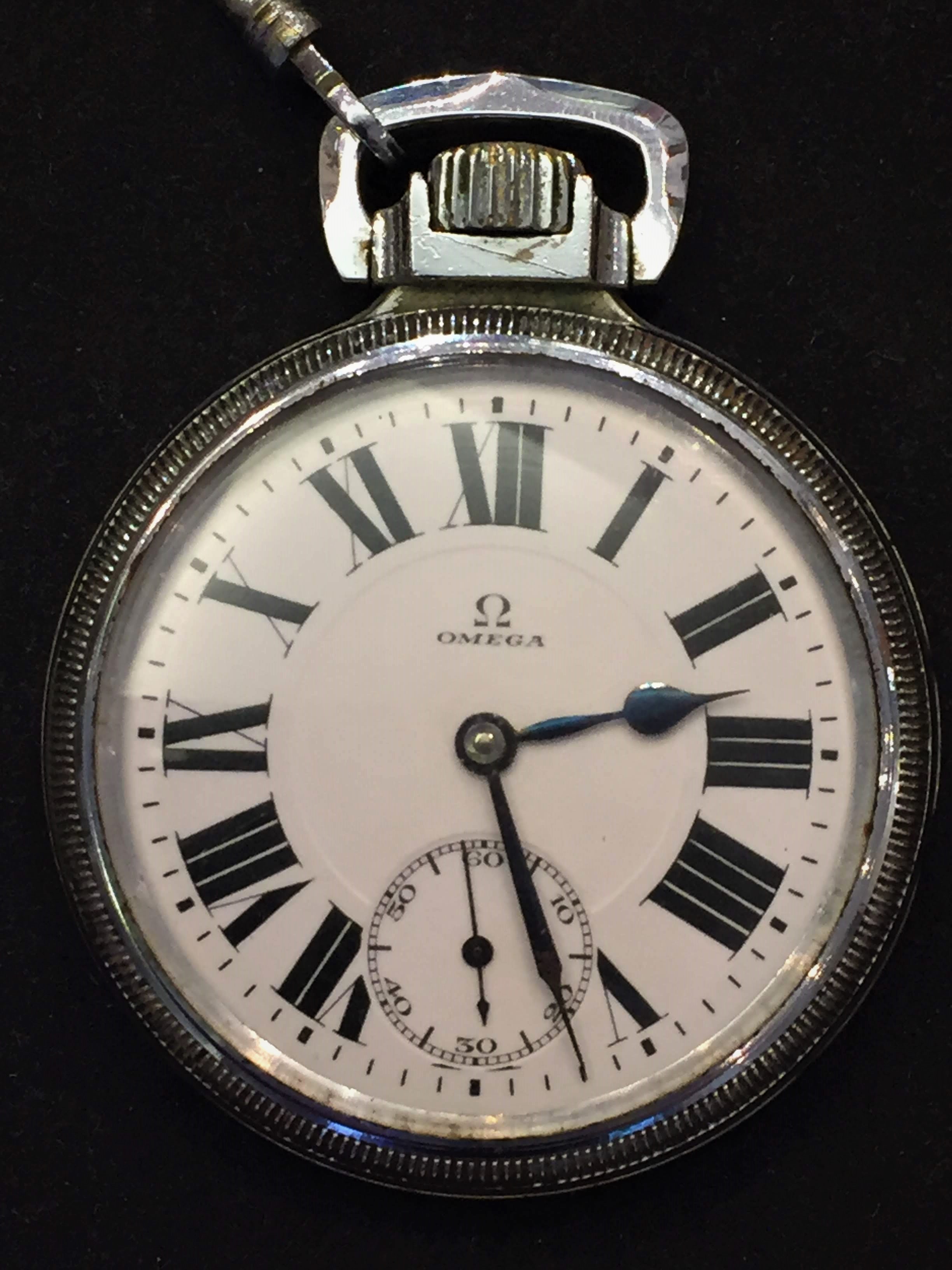 時計修理事例・オメガ懐中時計・手巻き・スモールセコンド・16サイズ 